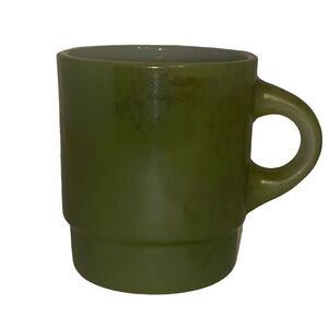 Vintage Fire King Green with Gold Accents Mug